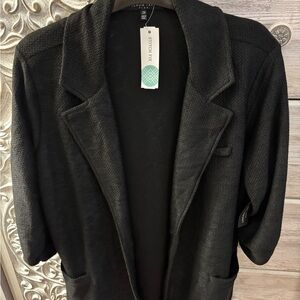 Black Open Front Blazer